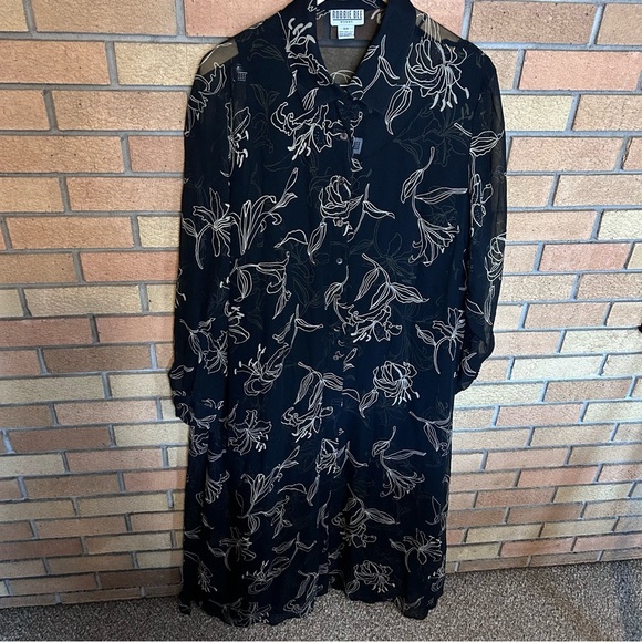 Vintage Robbie Bee 100% Silk 2 Piece Maxi Dress Floral Printed Size 18W - Picture 1 of 10